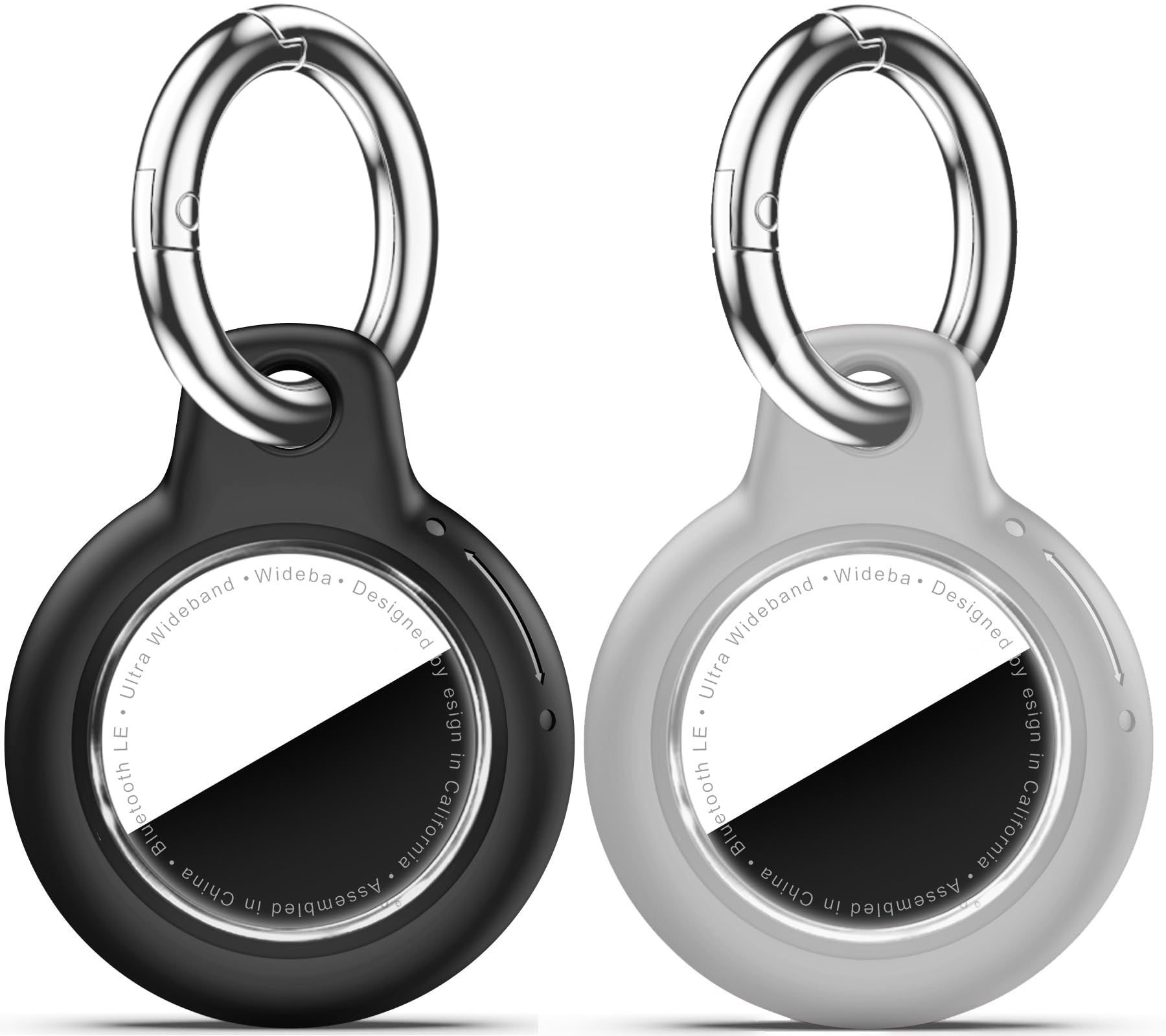 Upgrade Waterproof 2 Pack Airtags Holder with Apple Airtags Keychain, Hard PC Air Tag Case, Anti-Scratch &amp; Shock Air tag Holder, Men's Women's Keyrings &amp; Keychains-Black+Grey