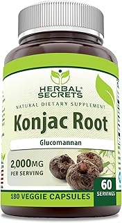 Herbal Secrets Konjac Root Supplement | 2000 Mg | 180 Veggie Capsules | Non-GMO | Gluten Free | Made in USA