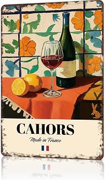 Funny Vintage Metal Sign Vintage Cahors Poster Wall Art for Home Living Room Office Bar Decor 8X12inch