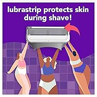 Vista 3 de joy Recambios de cuchillas de afeitar para mujer, 8 unidades, morado, Lubrastrip para ayudar a evitar la irritación de la piel
