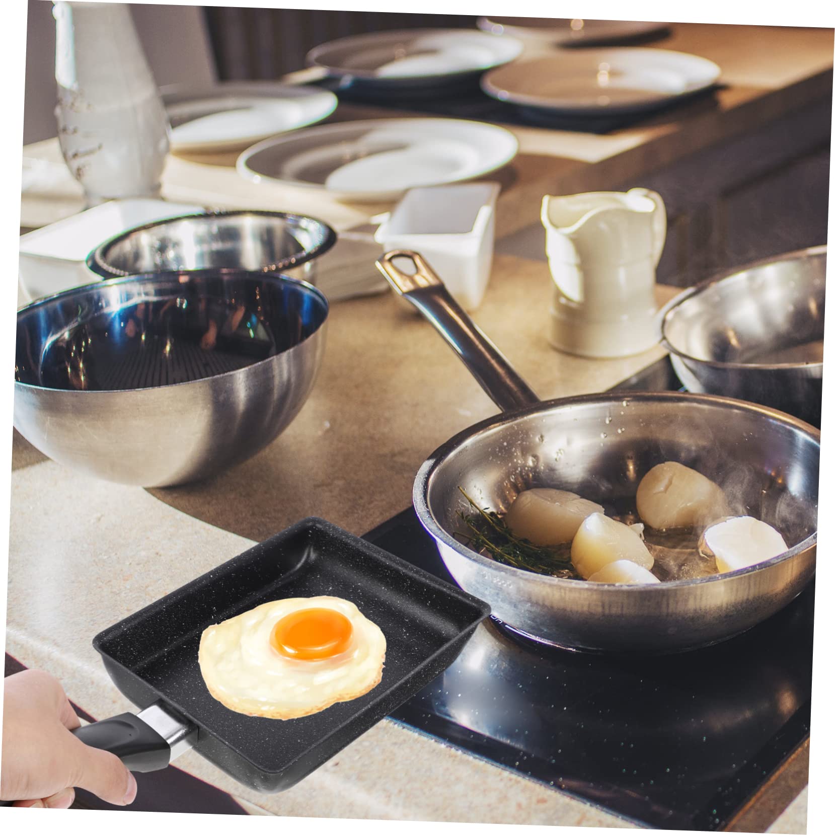 Japońska patelnia do omletów Mała patelnia Nonstick Nonstick Naczynia do pieczenia Nonstick Dosa Pan Japońska kwadratowa patelnia Kwadratowa patelnia do naleśników Kwadratowa patelnia do steków Niep