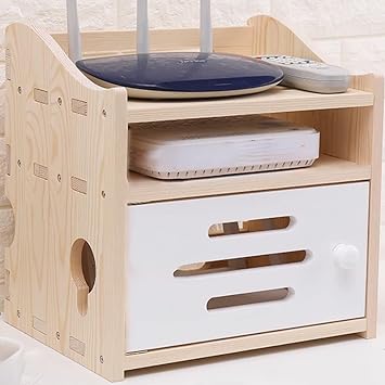 Wall Mount WiFi Router Storage Box, WiFi Box Hider Decorative for Home, Wooden Wireless Router Storage BoxNatural Wood Color