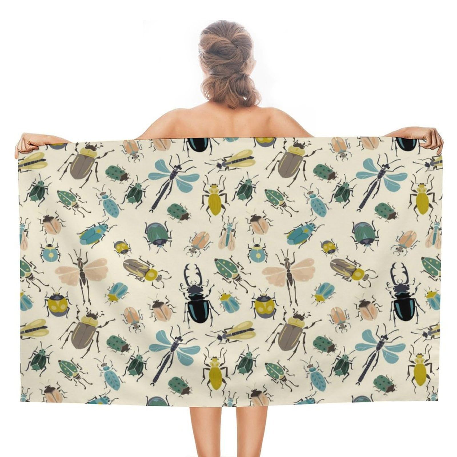 Nclqvjxzkhw Women's Style Insect Beach Towel For Adults Lightweight Bath Towels Swim Travel Gym Sports 130×80Cm