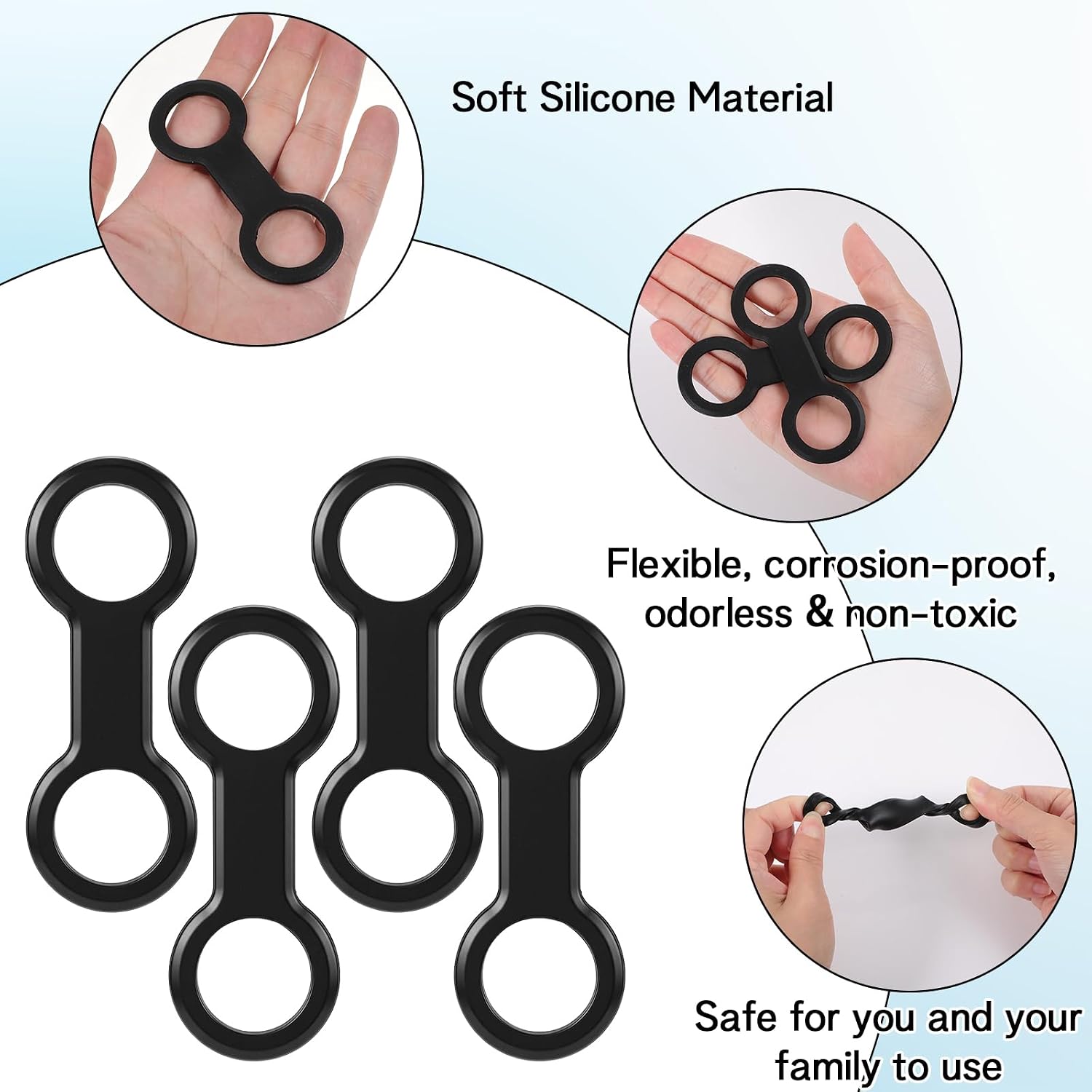 Amaxiu 4 Pcs Snorkel Keeper, Silicone Diving Snorkel Clip