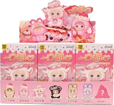 Nommi Blind Box Limited Edition, Nommi Plush Sweet Bite Series, Cute Vinyl Plush Blind Box Figures, Kawaii Collectible Figure Mystery Box for Gifts, Whole Set 6 Pcs Without Duplicates
