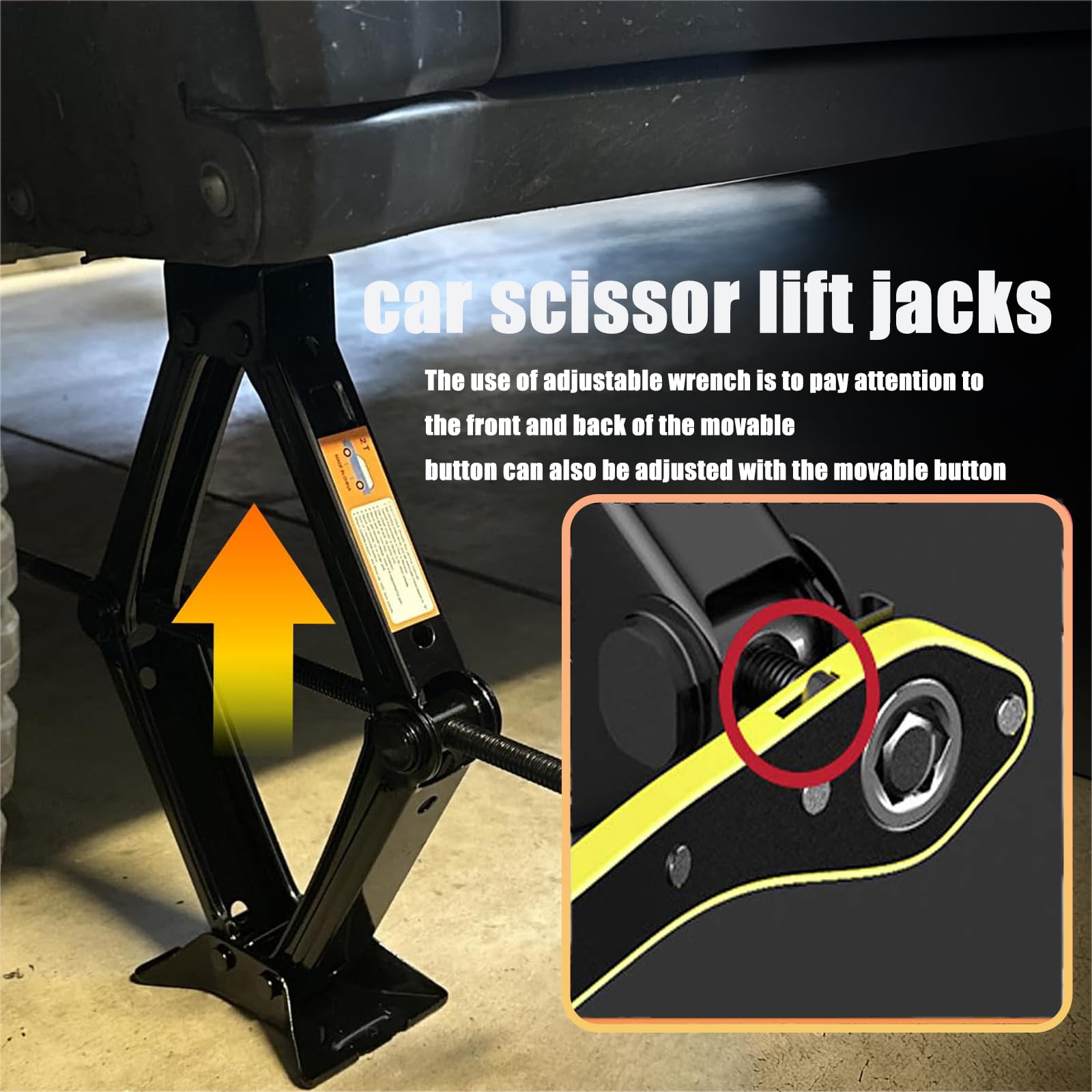Hniuyun 2 Ton Scissor Jack Kit - Heavy-Duty Car Lift with Ratchet Handle & Electric Drill Compatible for Sedans, SUVs, MPVs - Reinforced Steel Plate Construction — view 7