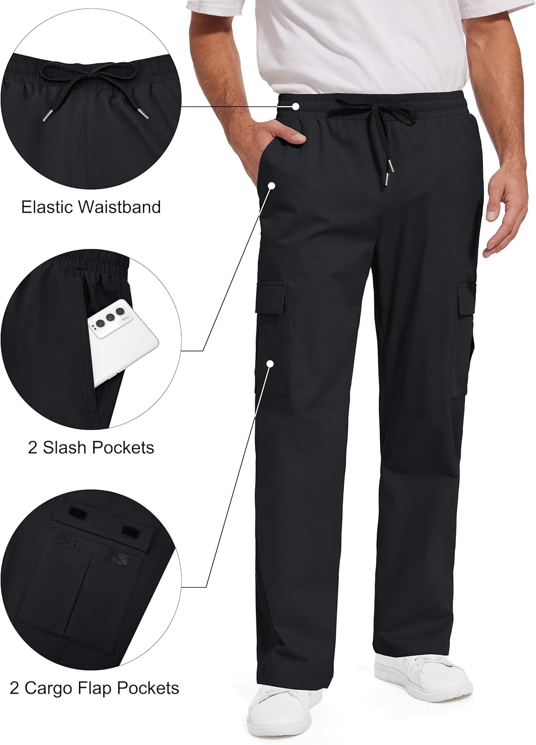 Men's Casual Cargo Pants 30/32/34/36 Tall Inseam Hiking Pants Workout Joggers Loose Straight Sweatpants for Men - Image 6