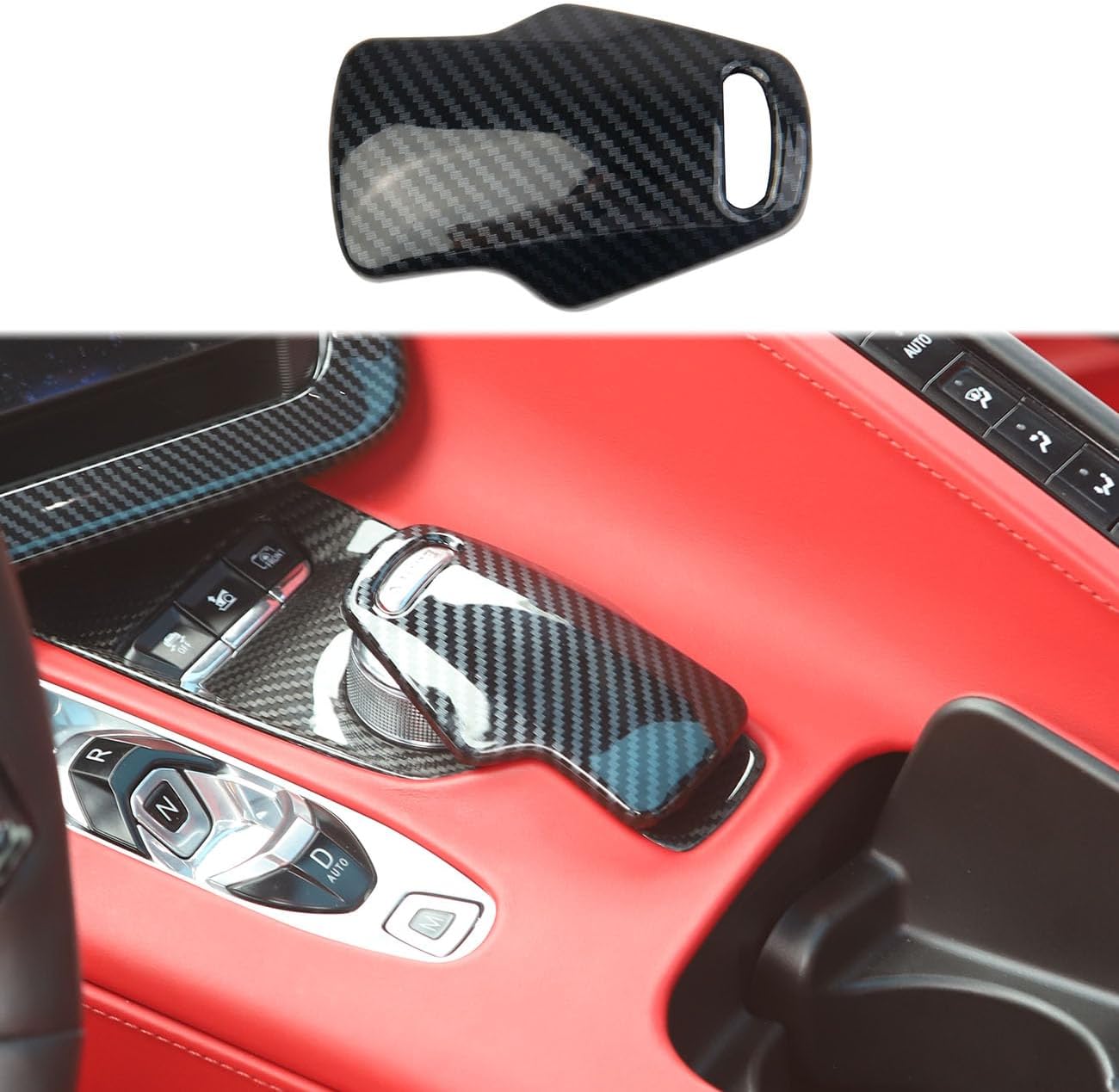 crosselec Carbon Fiber Gear Shift Panel Cover Trim for Chevrolet Corvette C8 2020-2025 (Knob Control Panel)