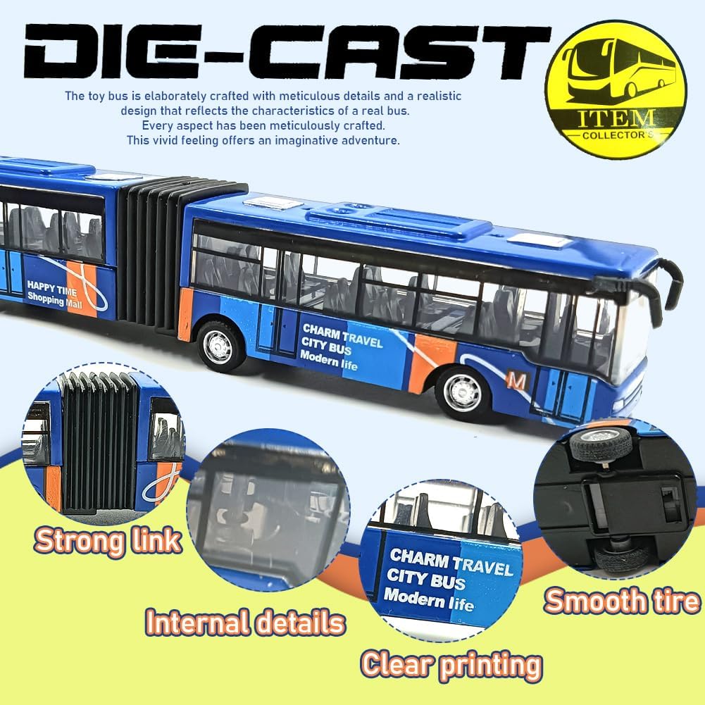 DVSWDMA Bus Toy for Boys and Girls City Sightseeing Tour School Bus - Image 3