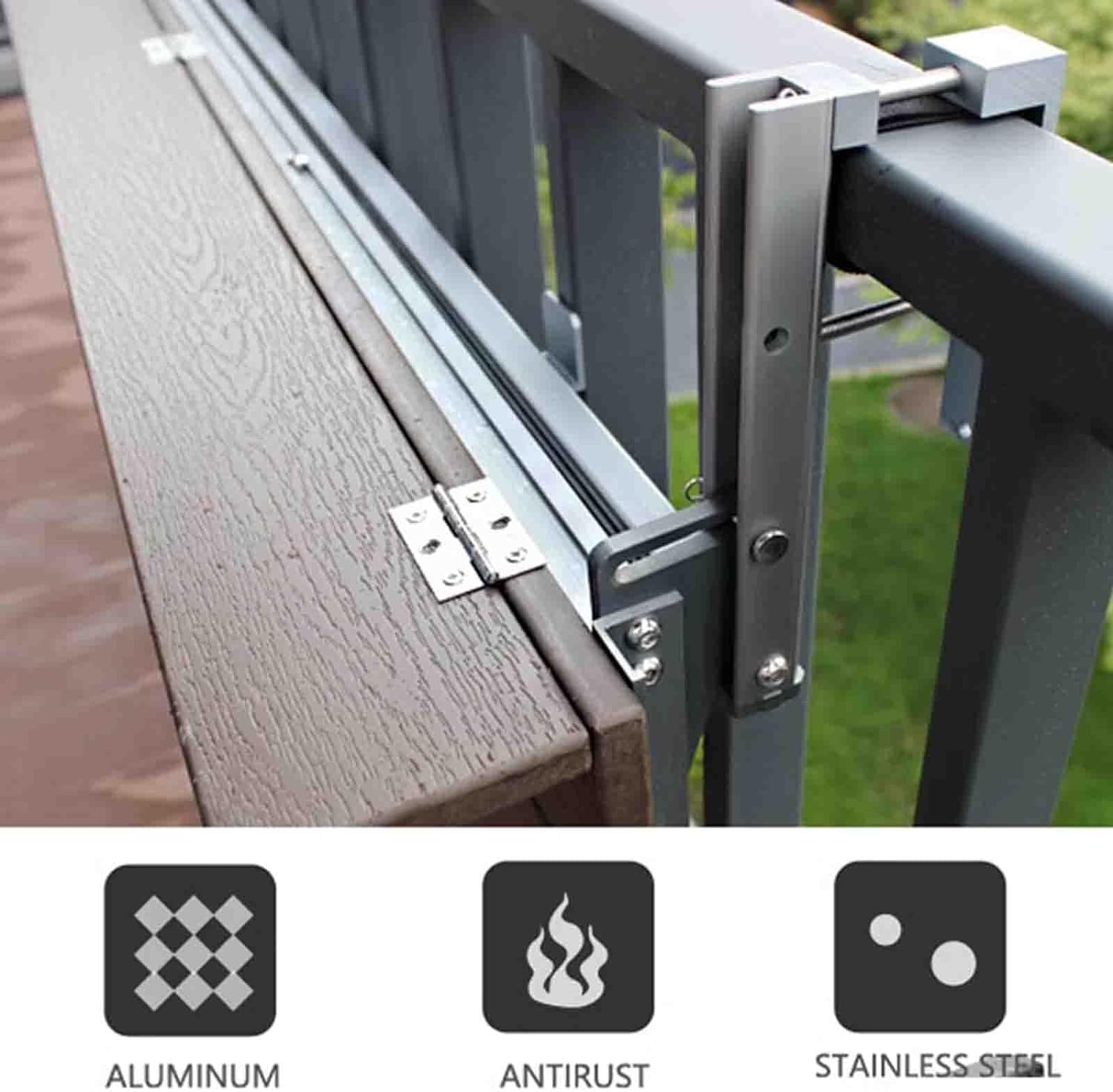 LXXW Zewnętrzny stół balustradowy balkonowy Stolik zewnętrzny, stolik balkonowy, składany wiszący stolik barowy, stolik balkonowy z regulacją wysokości do balustrady Stół balkonowy na balustradę(60x37