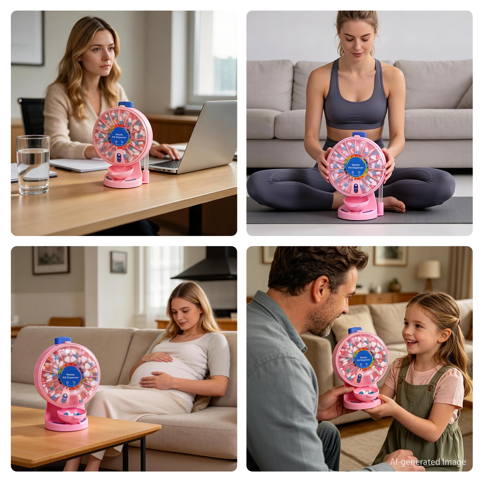 EziMedPil EMPPDMC01PB Pilulier rose avec grand comparaison pour les femmes à prendre quotidiennement de vitamines