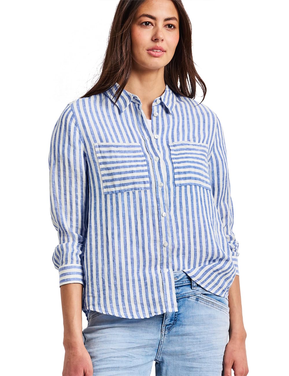 Street One Langarm Hemdbluse aus Leinen