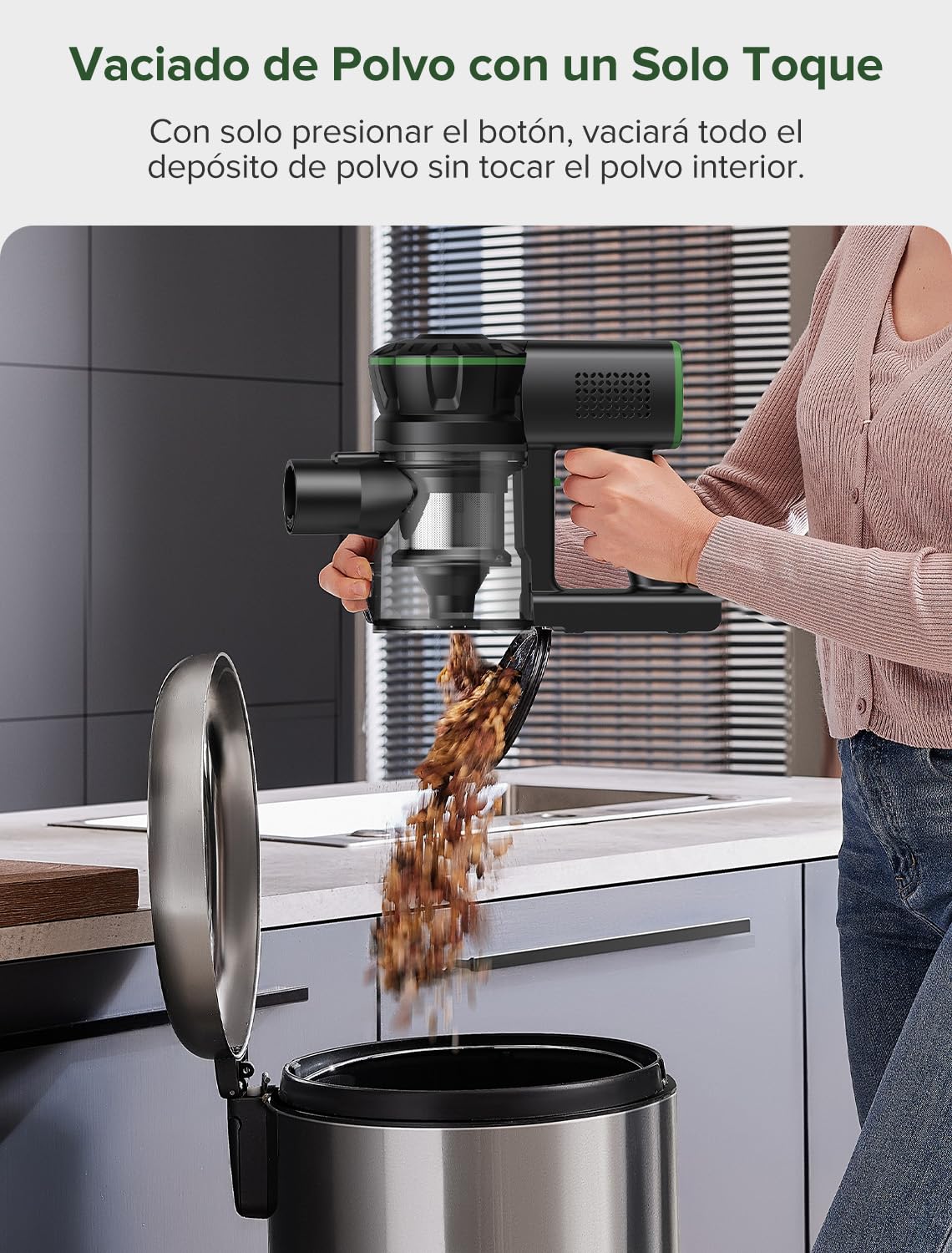 Vexilar V9PRO Aspiradora sin Cable 50KPa Potente Succión, Escoba Aspirador sin Cable 6-en-1, Aspiradora Autonomía 60 Mins,Aspirador Vertical para Pelo de Mascotas,Alfombra,Coche y Suelo