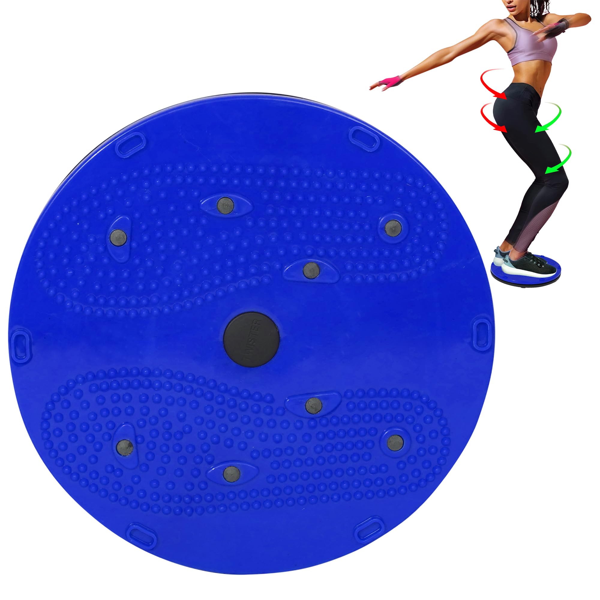 Quick Fit 2 In 1 Twister cum Accupressure Mat | Tummy Twister Disc | ab exerciser | Ab Stomach Waist Trainer Twist Board Machine Workout for Home & Gym(BLUE)-picture-36