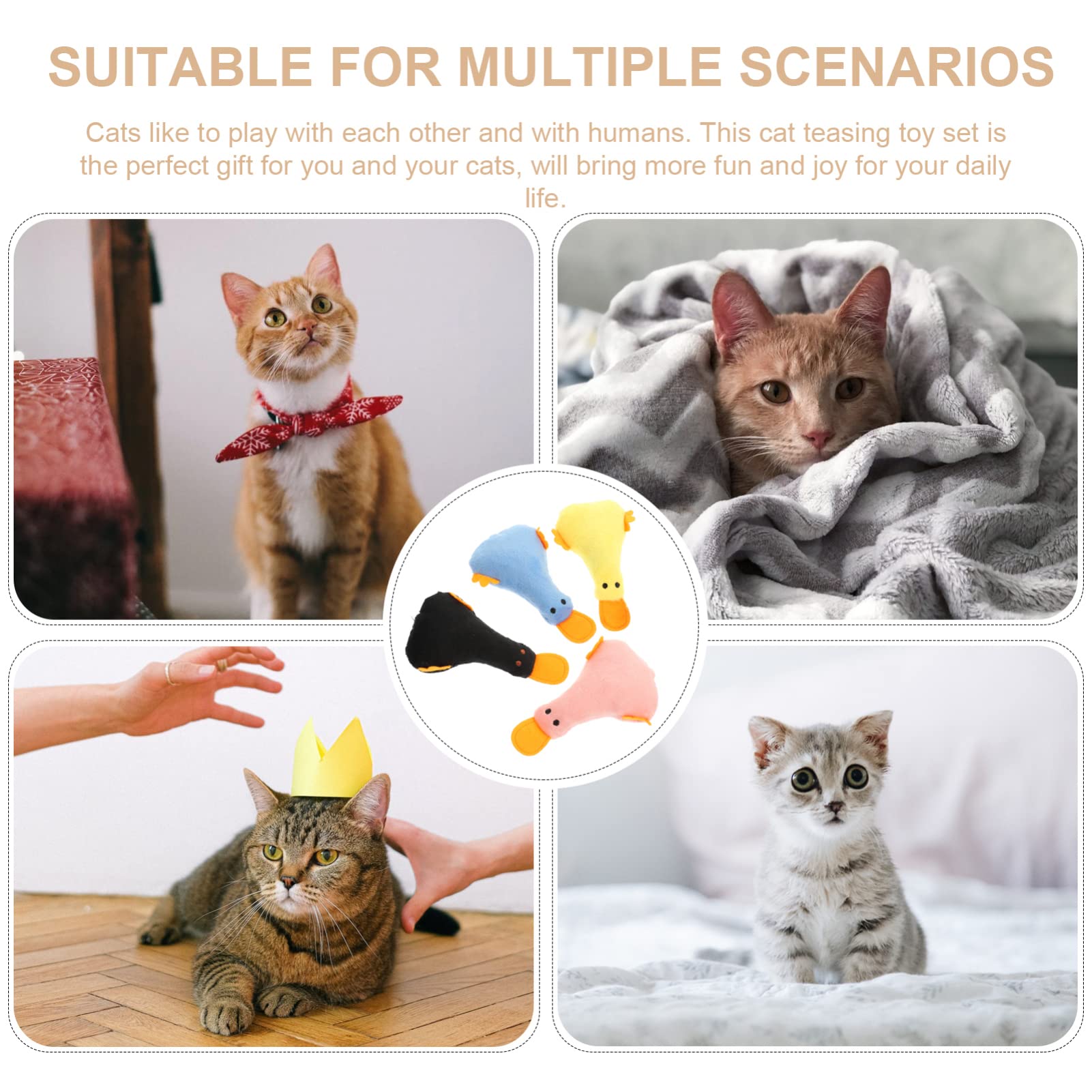 Toddmomy 20pièces Jouets à Mordre pour Chats Jouets Peluche avec Herbe à Chat Accessoires Ludiques De Couleurs