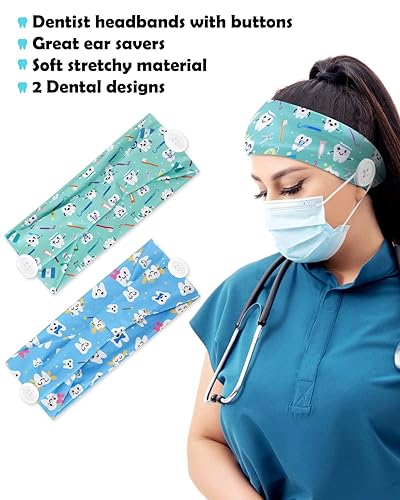 Miniatura 3 de 4 piezas de regalos para dentistas, accesorios de higienista dental, diademas con botones, carrete de insignia de acrílico con purpurina, bolsa de