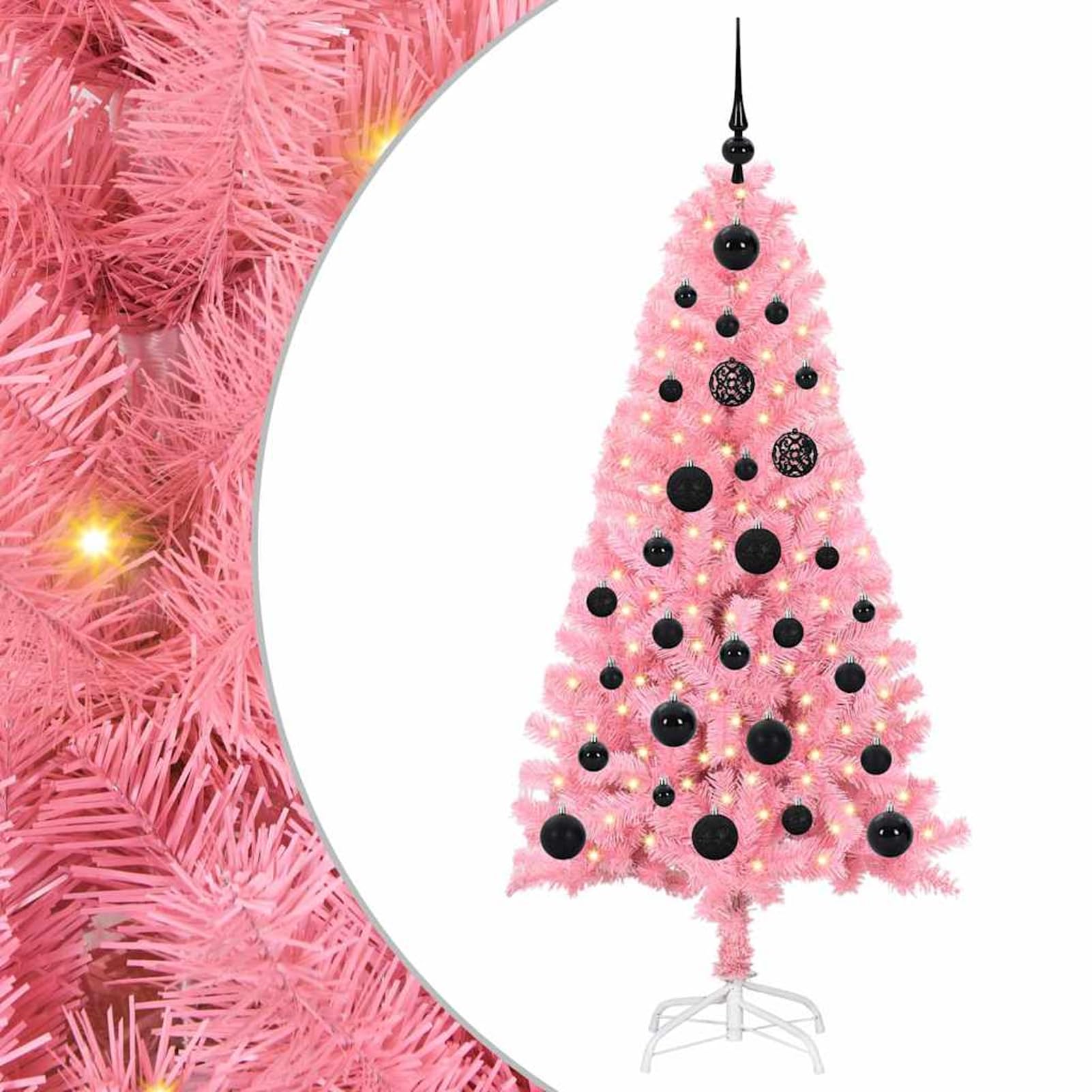 Gecheer Albero di Natale LED Rosa 150 cm, Illuminazione Flessibile, PVC, Decorazione Elegante per Interni ed Esterni