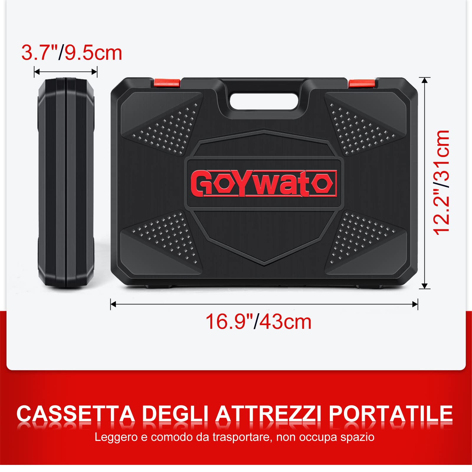 Cassetta Attrezzi Completa 287pc - Set Attrezzi da Lavoro Cassetta Attrezzi Completa Valigetta Attrezzi Portatile con Cricchetto Cacciaviti Fai da te Riparazioni Quotidiane Casa Ufficio