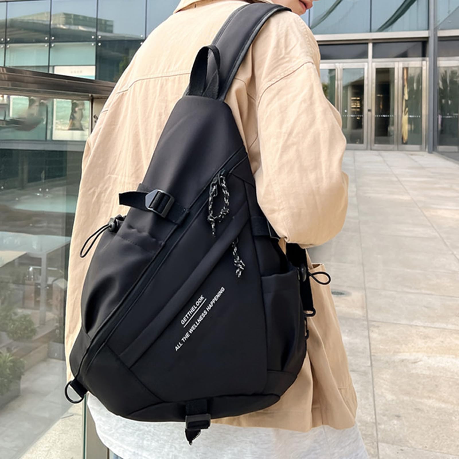 Sling Bag for Women, Casual Pack for Students, Stylish Sports Chest, Trendy Everyday Companion, Large Capacity Sling Daypack for Camping Hiking Fitness Use 14.17x5.51x18.9in
