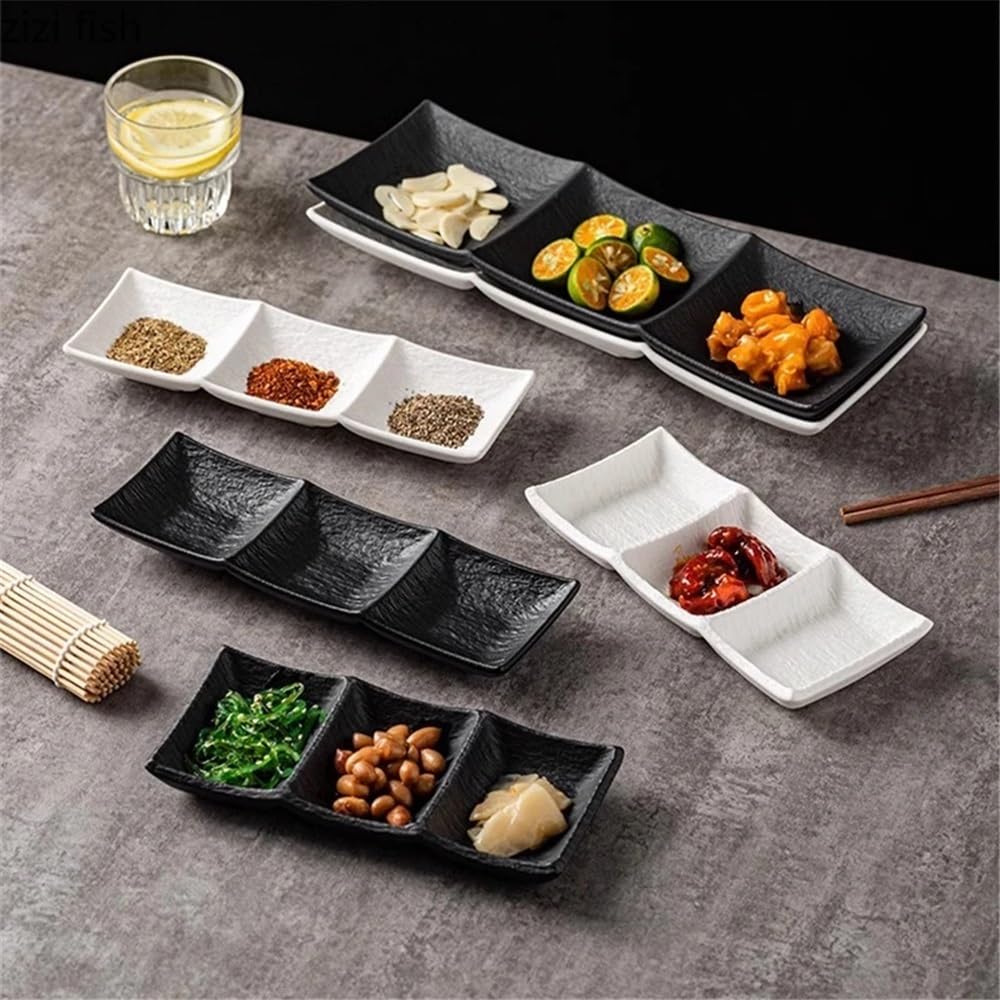 Miseczki do dipów, miska ceramiczna z podwójnym sosem sojowym, 7,6 cala, kubki do sushi, miska do serwowania z podziałką, miseczki do dipów, do kuchni na sezon, Appetizer, Vinegar, Ketchup, białe