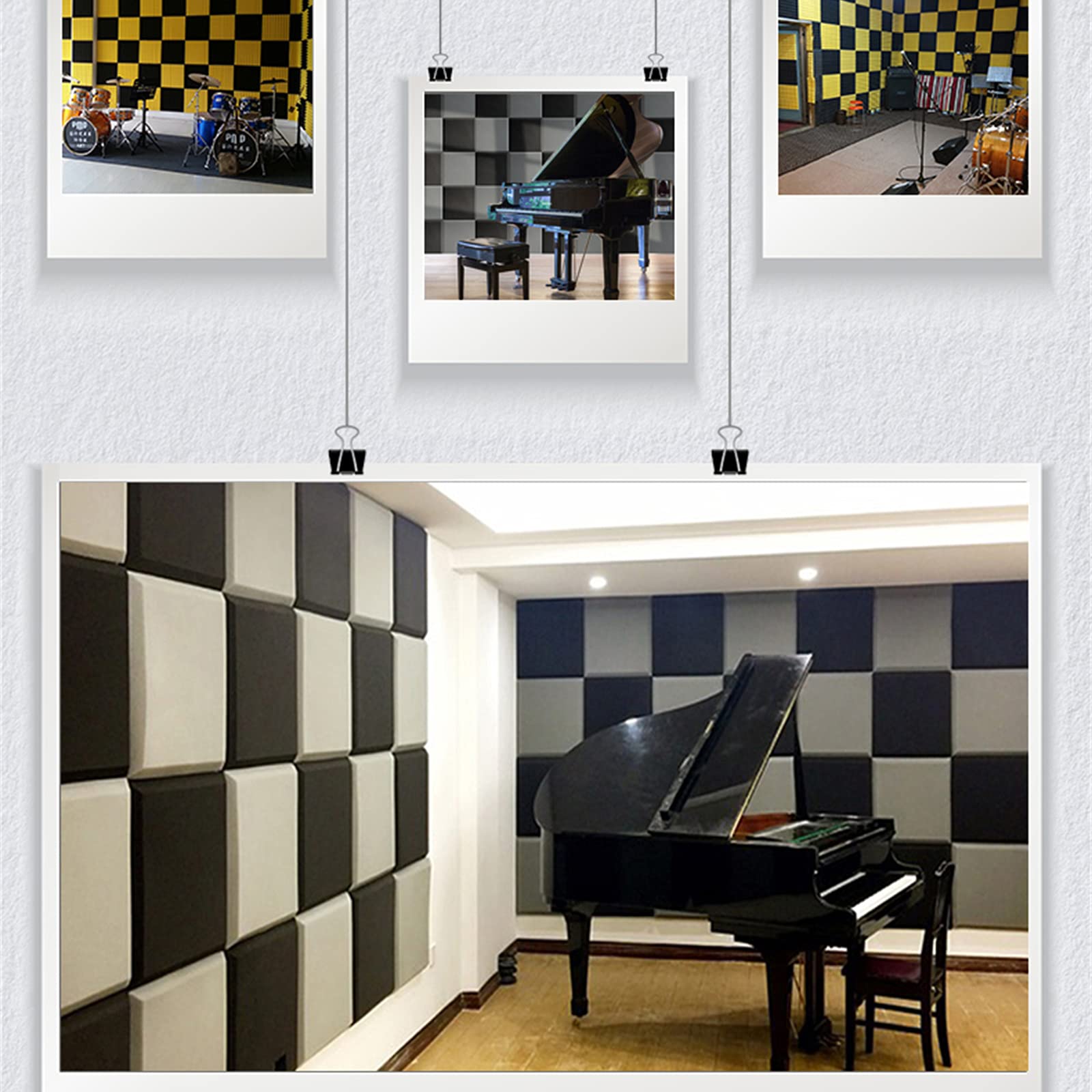 Panele z pianki akustycznej do sypialni, salon hotelowy wygłuszające płytki piankowe zagęszczająca redukcja hałasu dźwiękochłonna bawełna, łatwa w montażu, 10 szt. (rozmiar: 50 * 50 * 5 cm, kolor: c