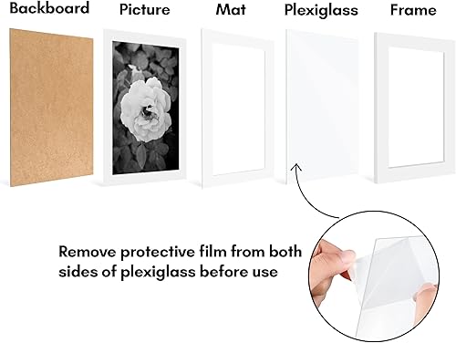 Vista 451 de Americanflat Portarretratos de 8 x 12 pulgadas con plexiglás pulido, juego de 2 portarretratos de 6 x 8 pulgadas con paspartú o para fotos de 8 x 12