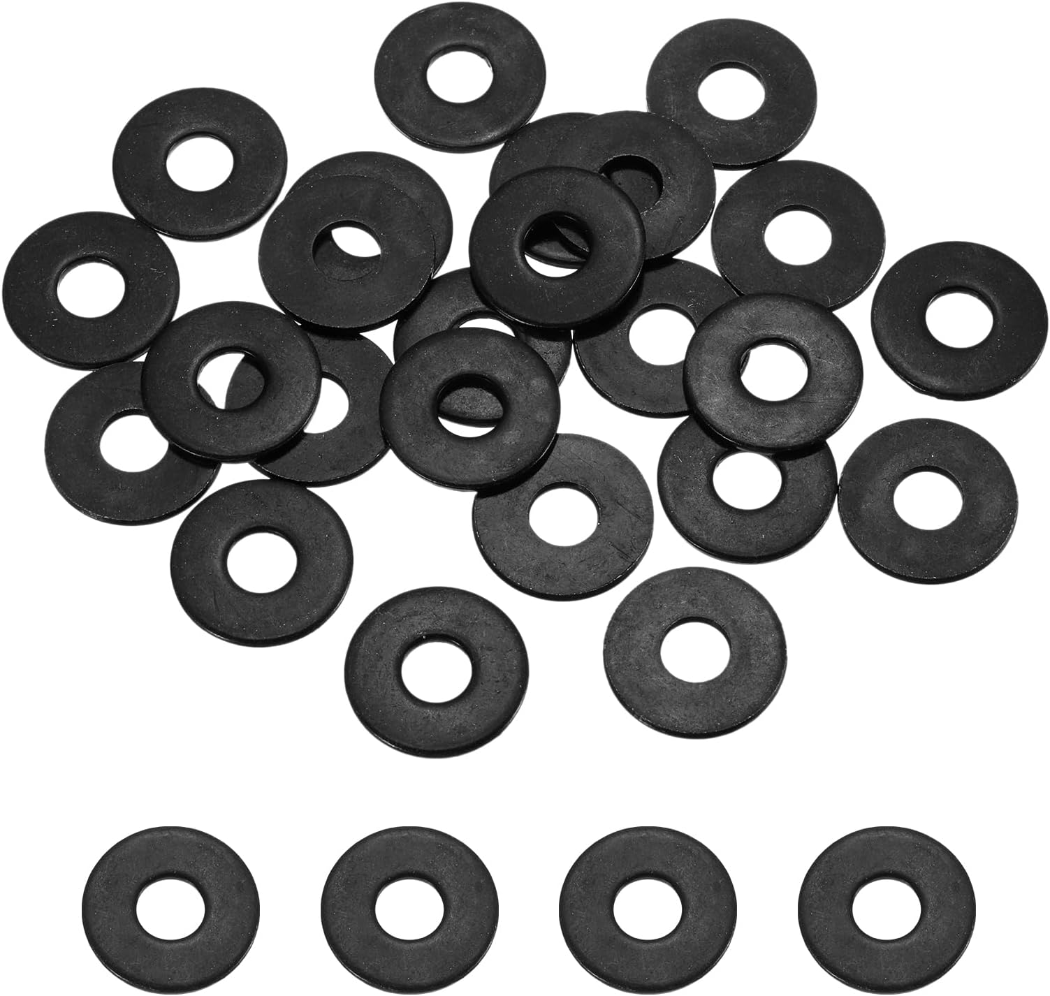 sourcing map 20 Pcs M8 ID x 18mm OD Flat Washers, 304 Stainless Steel Metal Washers Black Zinc Sealing Crush Rings for Screws and Bolts