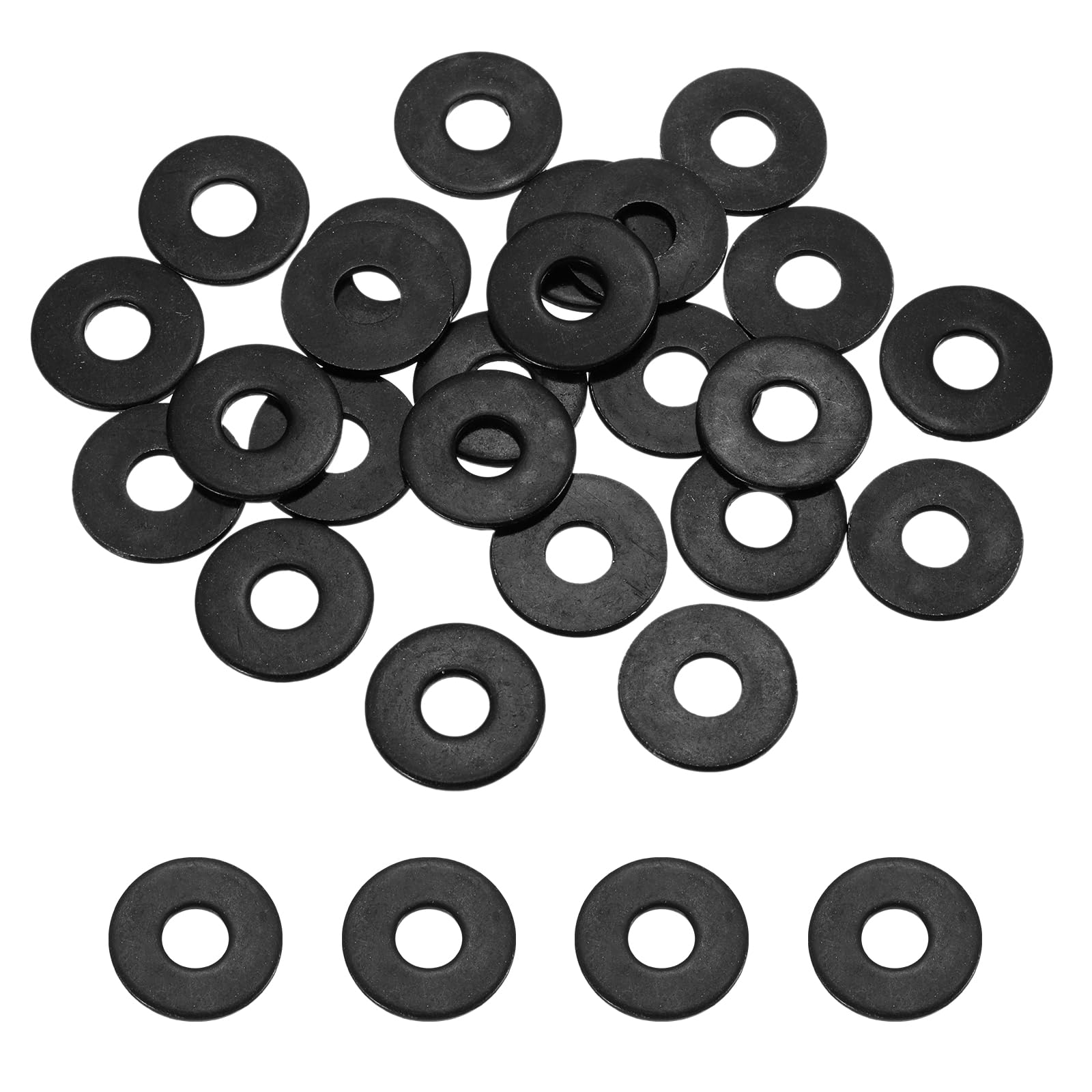 sourcing map 40 Pcs M5 ID x 20mm OD Flat Washers, 304 Stainless Steel Metal Washers Black Zinc Sealing Crush Rings for Screws and Bolts
