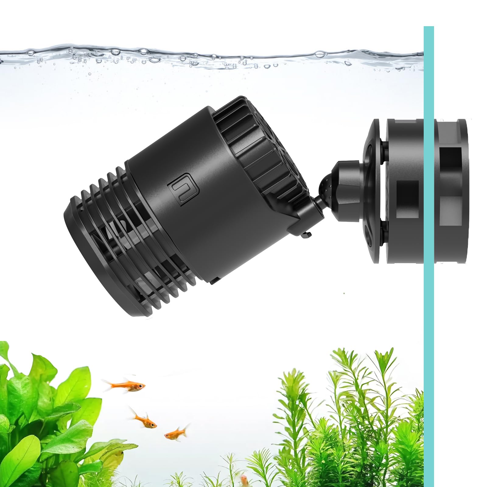 hygger Aquarium Wave Maker Wavemaker 360° Rotating PowerHead, 10W Ultra-Quiet Aquarium Circulation Pump 5677L/H with Strong Magnetic Base for 75-302L Tank