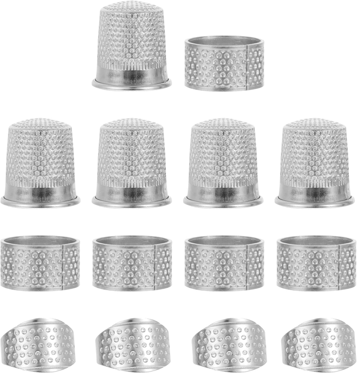 MAGICLULU Sewing Thimbles 15pcs Iron Thimbles Ring Fingertip Thimble Thumb Thimble Finger Thimble Metal