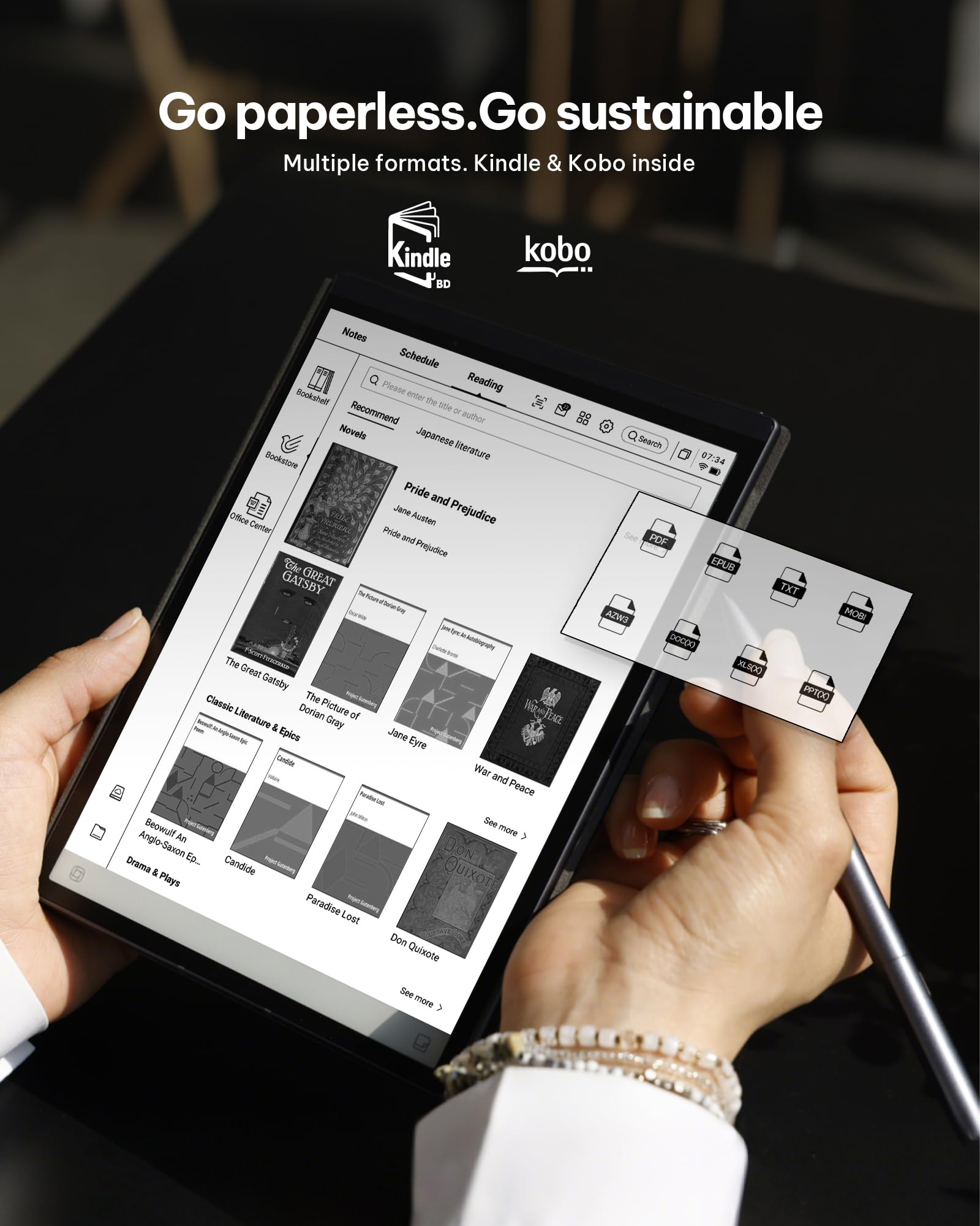 AINOTE Air 2 8.2-Zoll Tablet für KI-Notizen mit 24-stufig einstellbarem Licht, elektronisches Notizbuch mit Stift