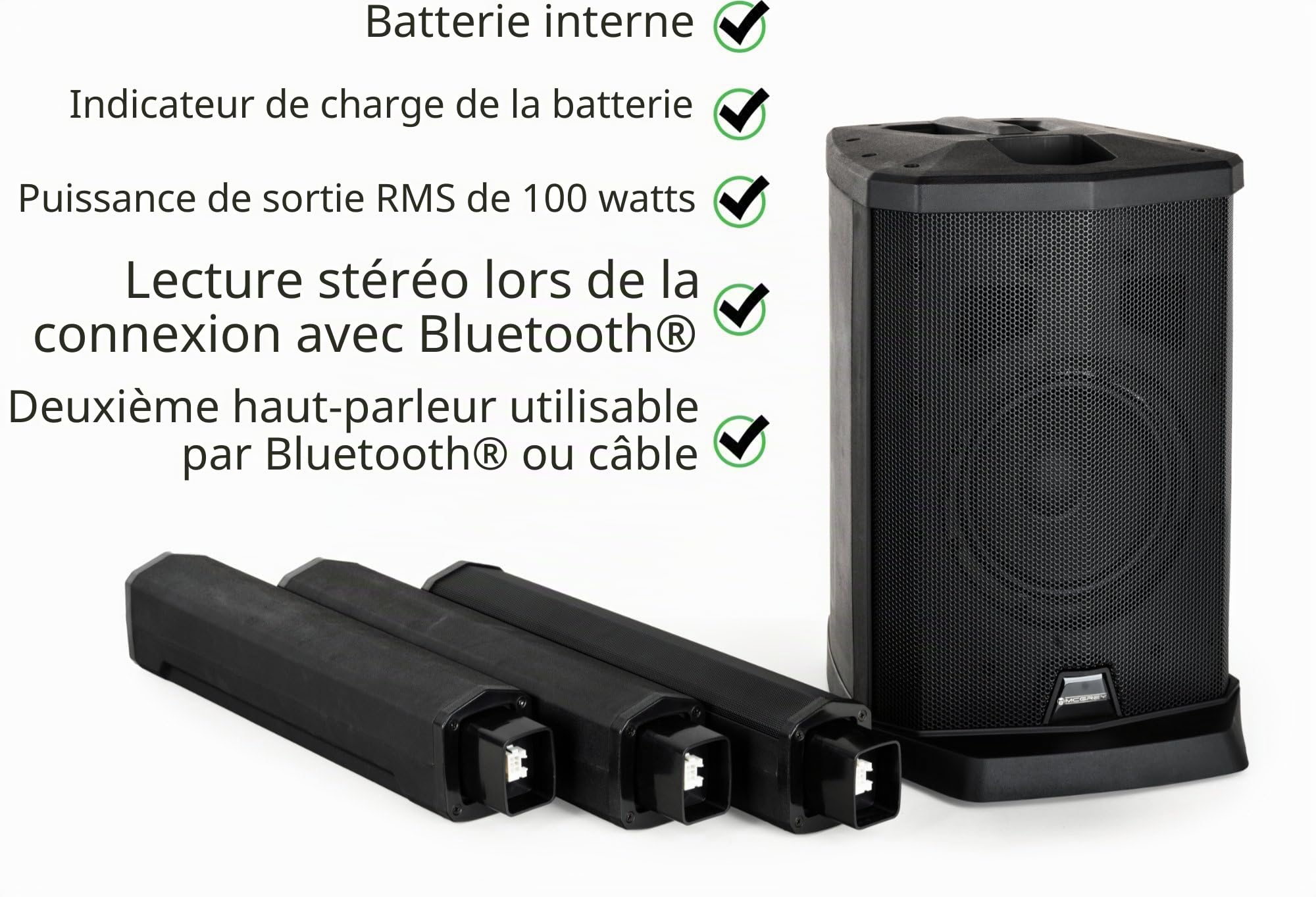McGrey Système de colonnes Actives Line Array sur Batterie E-208LAB