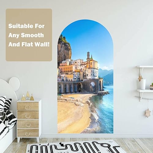 Miniatura 5 de Adhesivo decorativo para pared, diseño de paisaje urbano de Italia, autoadhesivo, extraíble, decoración de pared para sala de estar, dormitorio,