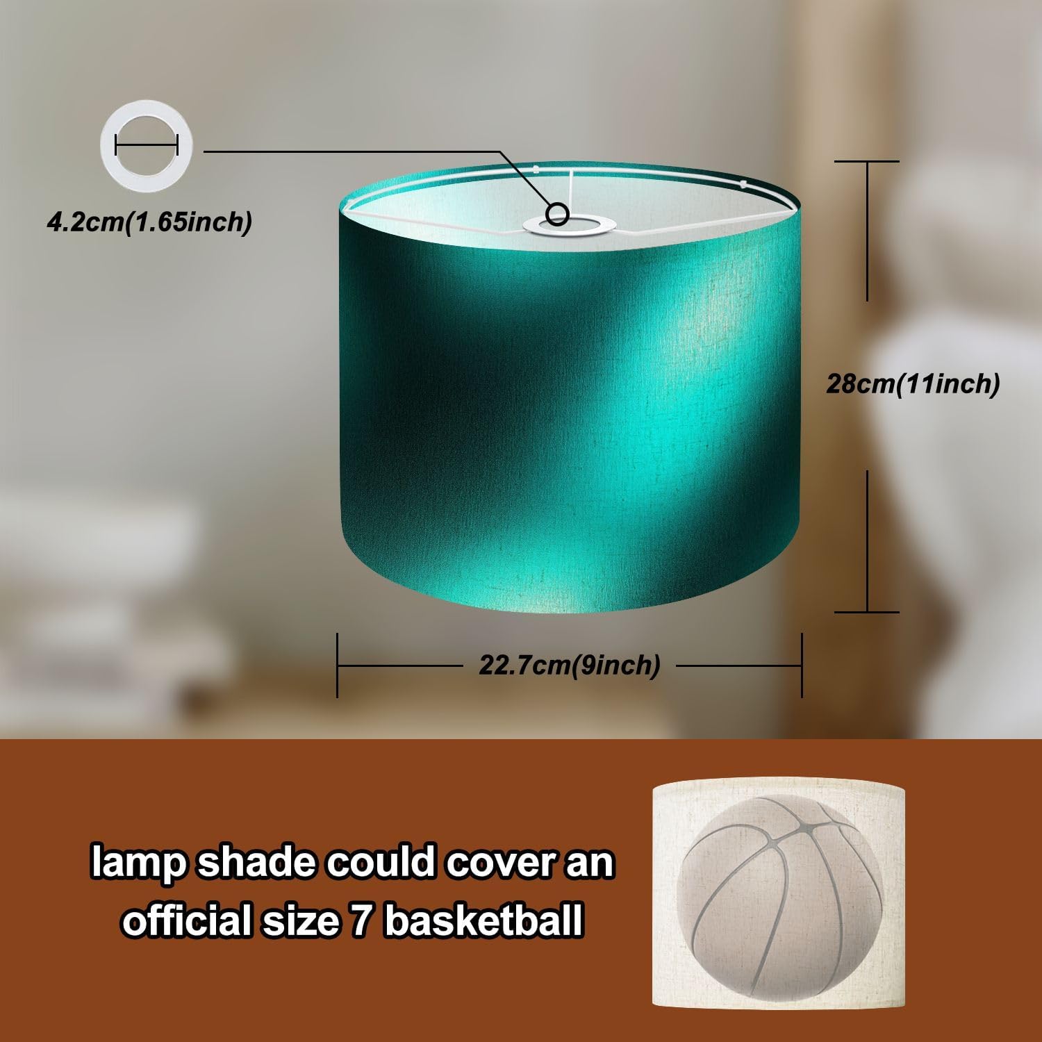 Lampshades Lamp Shades Set of 2 Teal effect foil Turquoise sparkle texture Cyan color marble Light Shade for Table Lamps Floor Lamps Drum Lamp Shades Lampshade Replacement