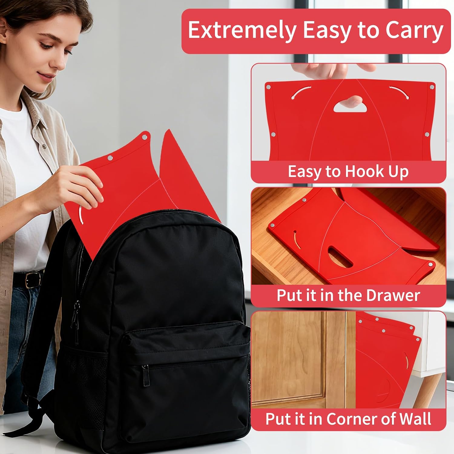 plastic Folding Stool Foldable Portable Stool fishing Lightweight Collapsable Folding Chair Footrest for Flight Multi purpose collapsible stool camping stool can be used as a basket Travel Stool