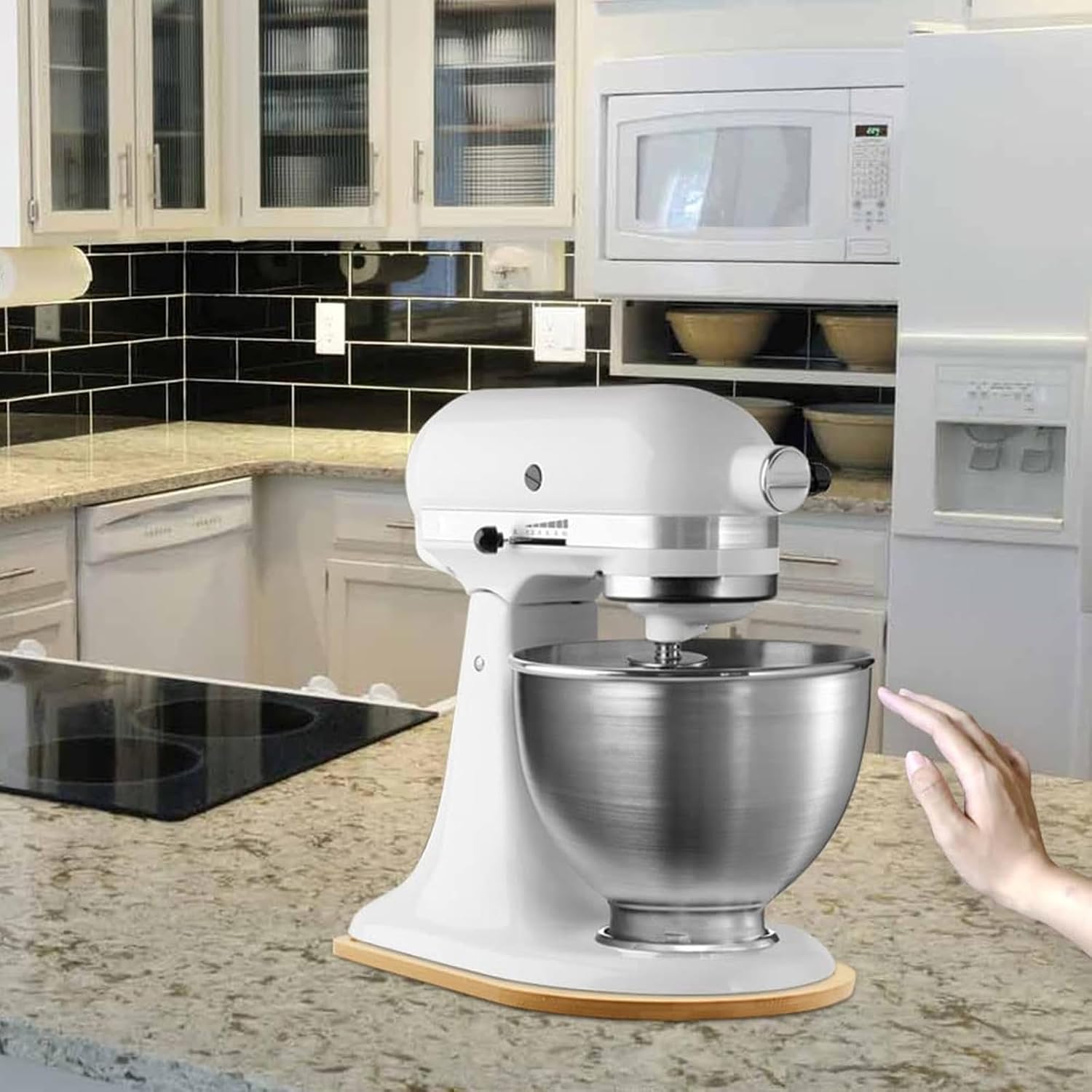 For 4.5-5 Qt KSM1 KSM90 KMS150 Mixer Slider Tilt-Head Stand Kitchen Countertop Storage Mover-Sliding Tray Kitchen Countertop Storage Mover-sliding Appliance Moving Tray Double-sided