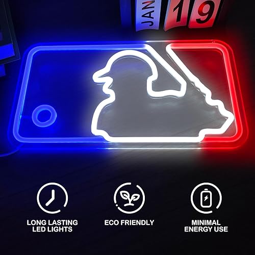 Miniatura 5 de Letreros de neón de béisbol, letreros de luces de neón para pared, letreros LED regulables para dormitorio, habitación de niños, deporte, club, bar,