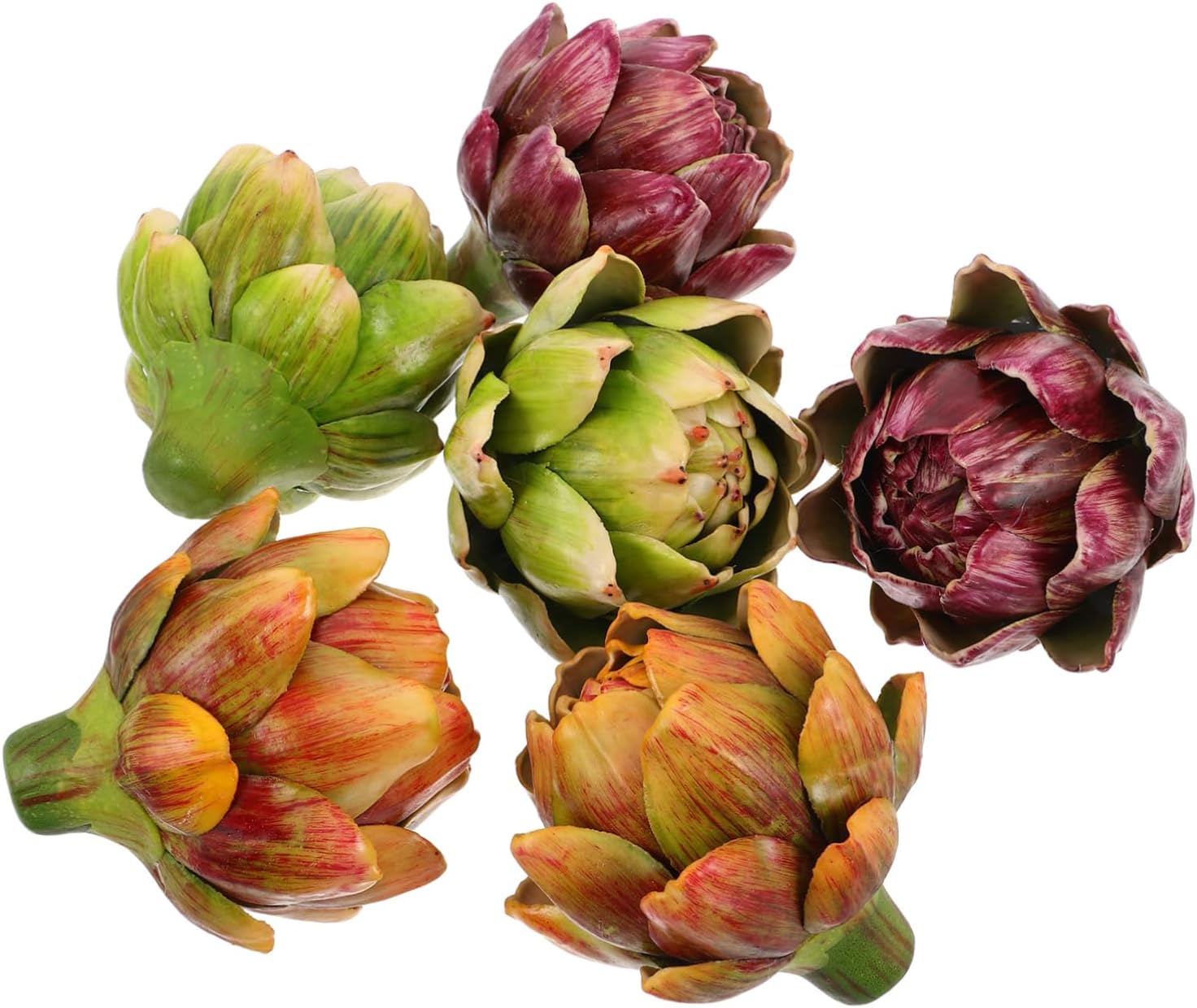 PRETYZOOM 6pcs Lifelike Artificial Artichokes for Home Decor Faux Vegetables Tabletop Ornaments for Wedding Party and Shop Display