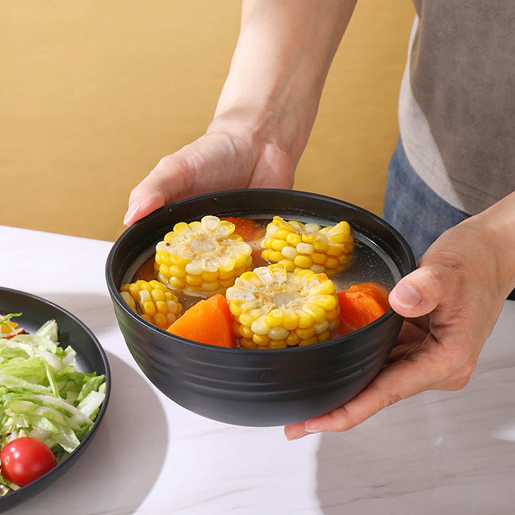 MaoMaoCha Unbreakable Cereal Bowls Set of 6, 24 oz Plastic Lightweight Breakfast Bowls - Image 3