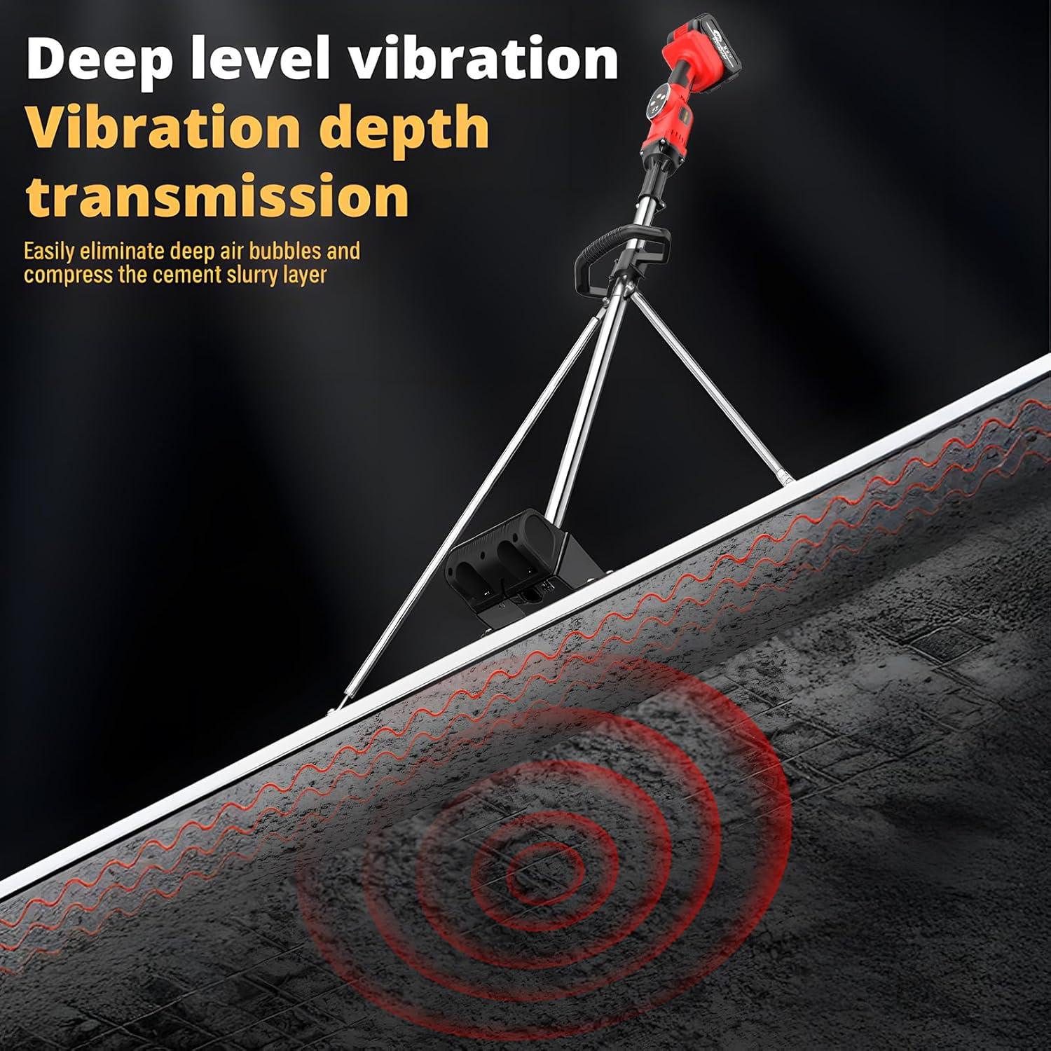 Concrete Vibrating Tool & Screed - 59" Cordless Power Screed w/Brushless Motor 3000-6000 RPM 4800mAh Battery Stainless Steel Board for Finishing Leveling Floors & Driveways