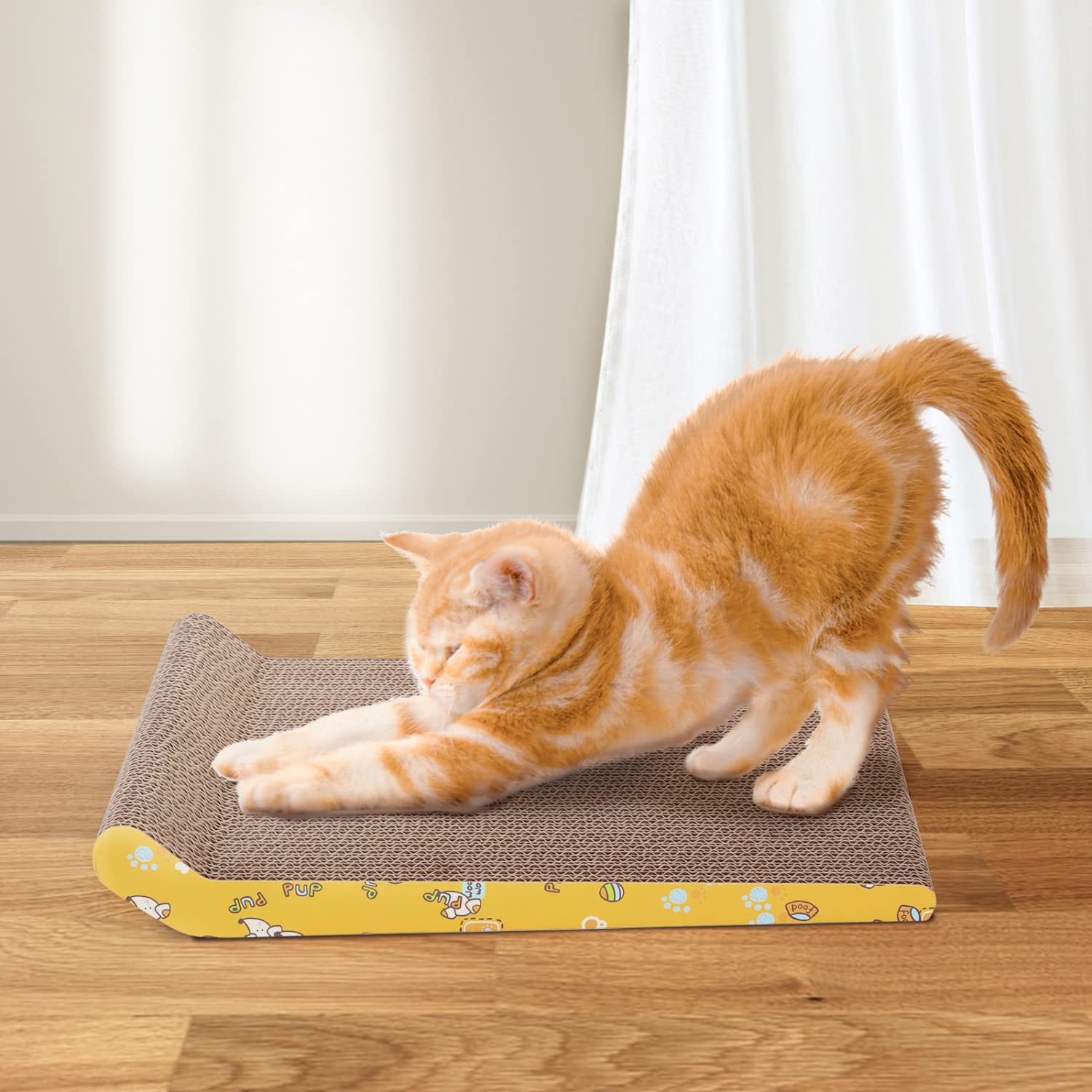 Nobleza 2 Pezzi Tiragraffi per Gatto con Canapa Naturale e Cartone Denso, Tiragraffi per Gatti Cartone Ondulato, con Sacchetto di Erba gatta in Regalo, 40 x 25cm