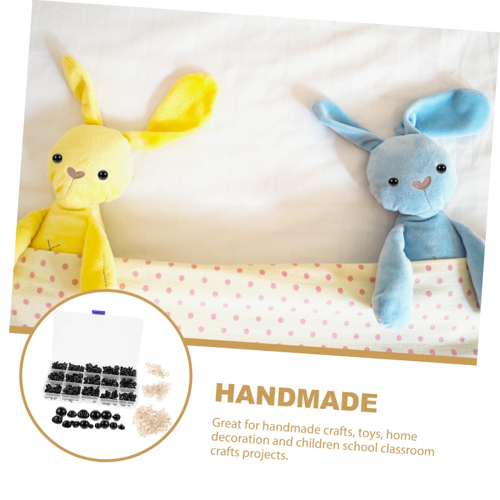 TEHAUX 4 Juegos Ojos de Seguridad para Muñecas y Peluches Plástico Duradero con Arandelas para Manualidades DIY y Amigurumi para Juguetes y Muñecos de Ganchillo