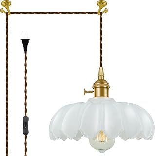 White Lotus Plug-in Pendant Light
