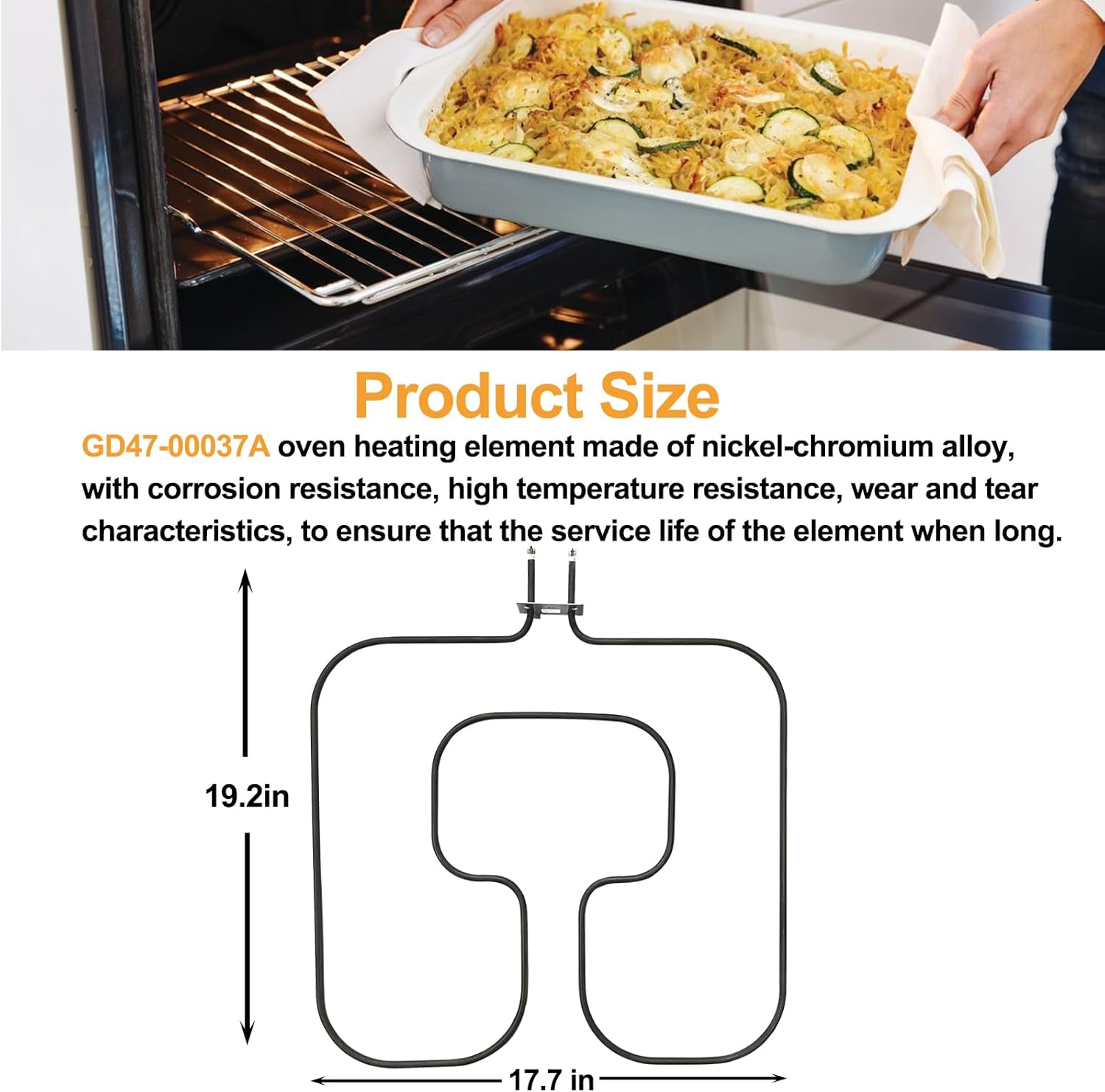 DG47-00037A Broil Element Compatible with Samsung Electric Freestanding Range,Oven Replacement Heating Parts AP4342874 2087536 PS4240835