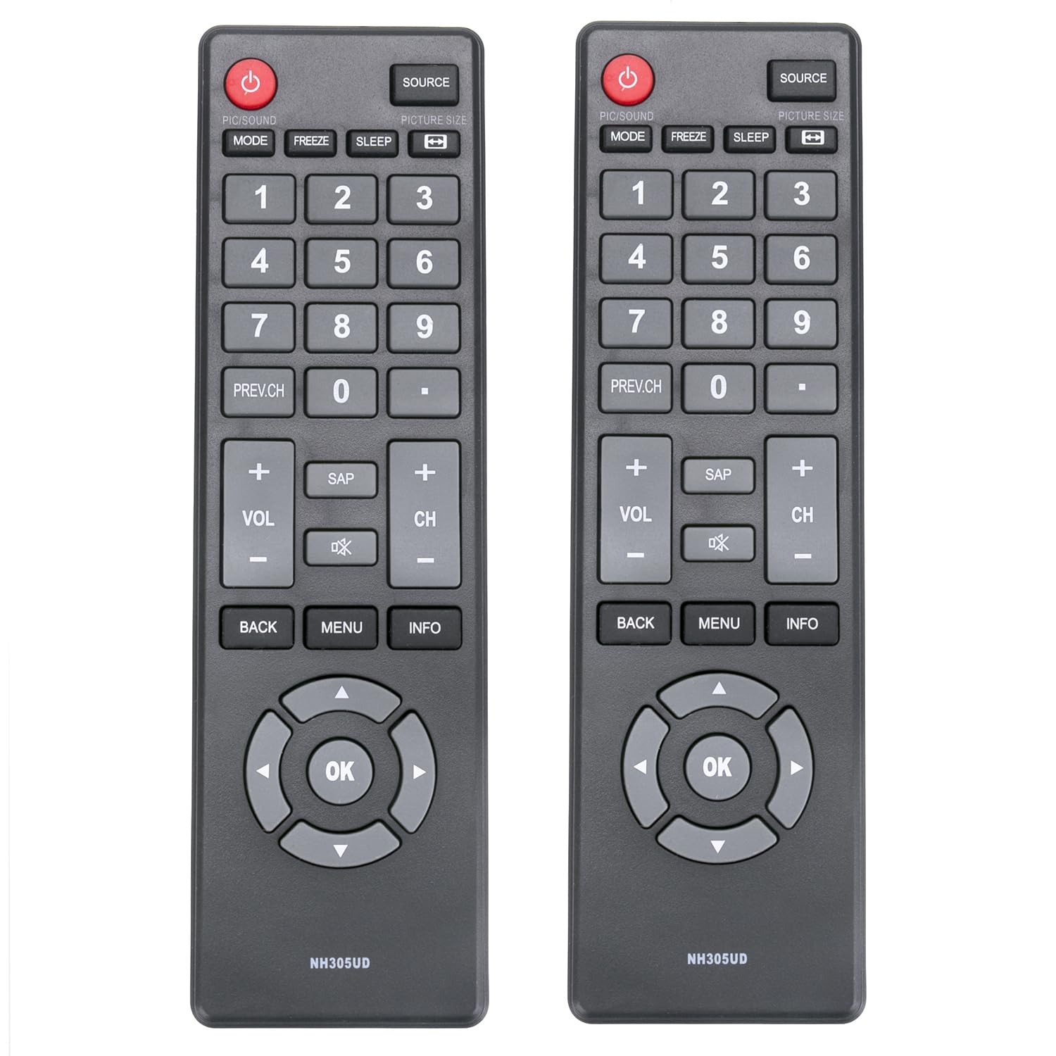 [2pcs/Pack] PerFascin Replacement Remote Control NH305UD Fit for Emerson LCD TV HDTV LC320EM3FA LC391EM3 LC501EM3 LE190EM3 LE220EM3 LE240EM4 LE240EM4EN LE290EM4 LE290EM4F LE320EM3 LE320EM4 LE391EM4