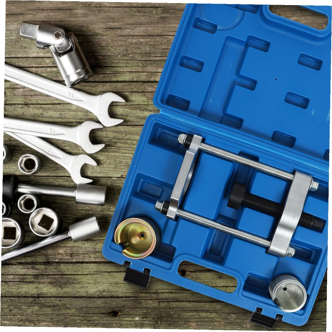 Professional Rear Trailing Arm Bushing Removal and Installation Tool Set for 1998 Compact Car Rear Suspension Arm Bushing Repair Automotive Swing Removal Equipment