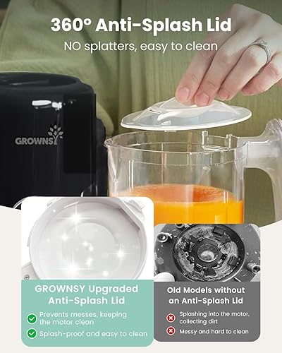 Miniatura 6 de GROWNSY Fabricante de Alimentos para Bebés con Cesta de Vapor, Procesador de Alimentos para Bebés de Un Paso, Vaporera, Puré, Licuadora, Negro