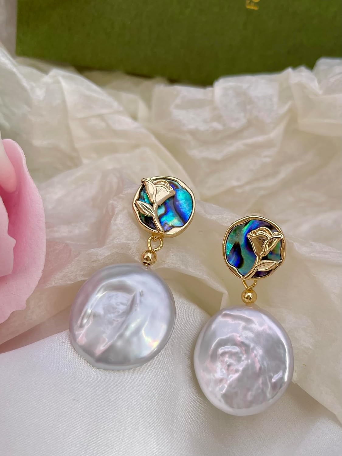 Baroque pearl earrings for Women cultured freshwater Pearl stud round hoop statement earrings 14K Gold plated Drop Dangle Jewelry bridal wedding earrings birthday gift
