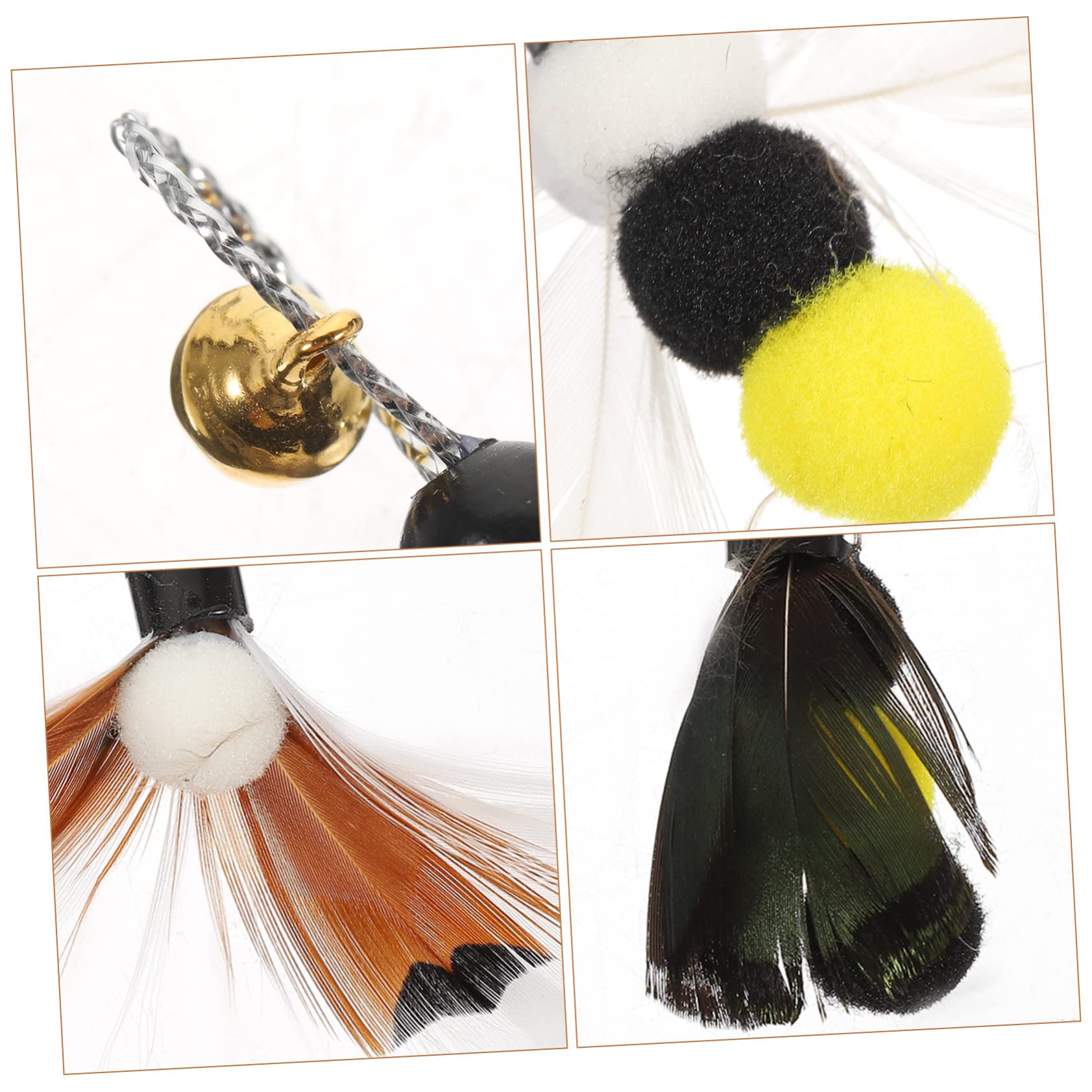 Yardwe 30pièces Recharges pour Canne à Chat Têtes Plume Et Insectes Jouets pour Intérieur