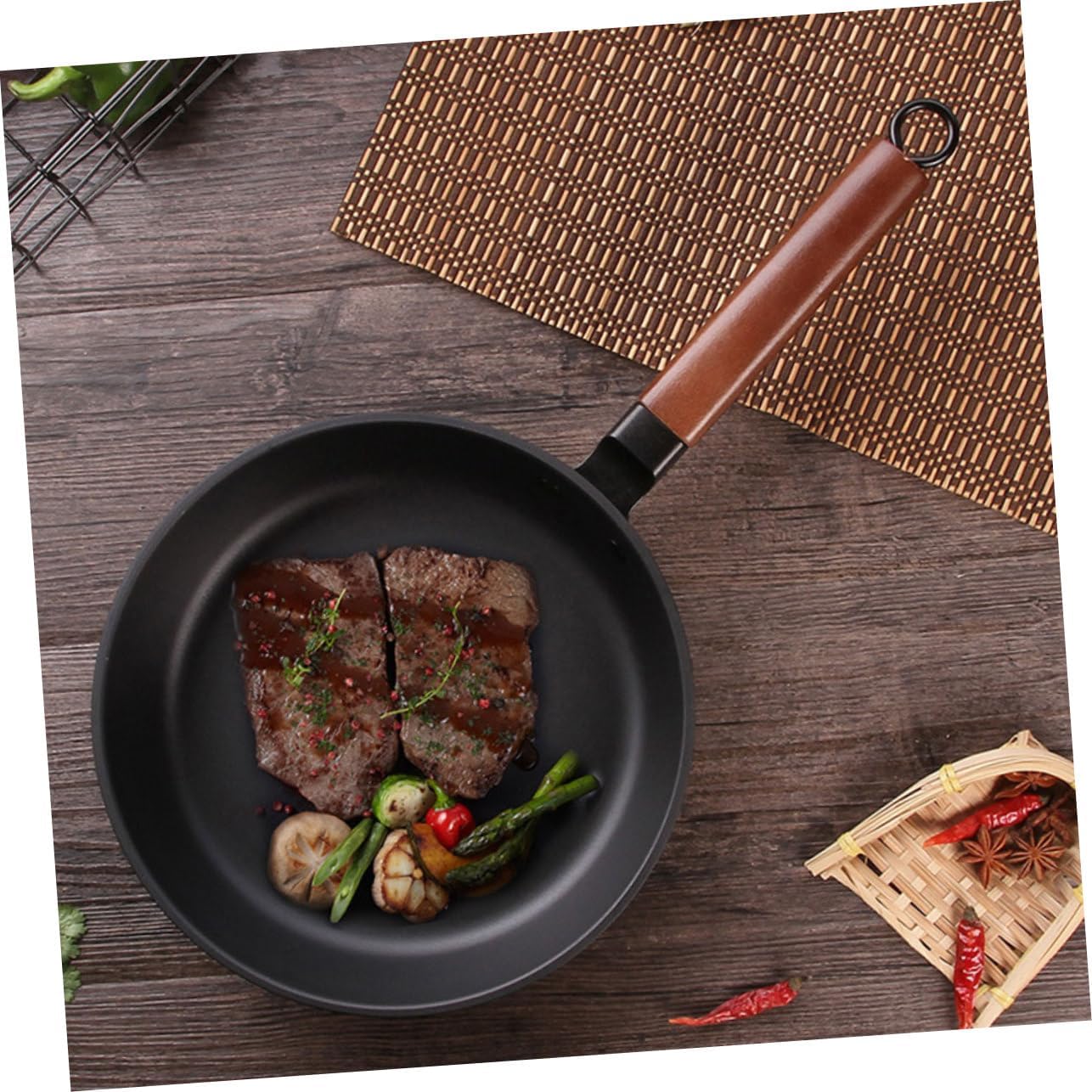 Non-stick Pan Uncoated Cooking Pan for Pancakes Eggs Steaks Easy to Gas Induction Cooktops Essential Kitchen Tool